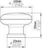 Afbeeldingen van Siro Meubelknop kunststof - L 40mm/H 31mm/B 40mm - nikkel mat 