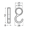 Afbeeldingen van Hermeta Schuifhaak D= 19mm 0591-11E F1 Mat