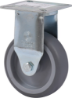 Afbeeldingen van Kelfort bokwiel - Ø75mm (60kg) - gegalvaniseerd met plaat en glijlager blauw/grijs rubber loopvlak 