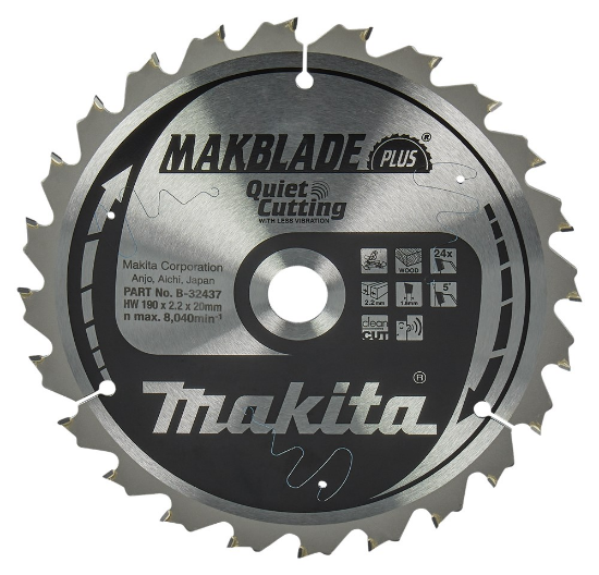 Afbeeldingen van Makita Zaagb Q C 190X20X2,2 24T 5G B-32437