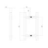Afbeeldingen van INTERSTEEL Deurgrepen per paar T-vorm 800x80x30 HoH 600 rvs 4327