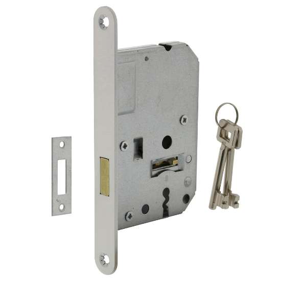 Afbeeldingen van INTERSTEEL Woningbouw klavier kastslot 55 mm wit 9541