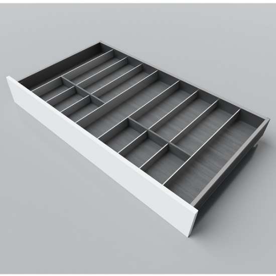 Afbeeldingen van Blum Bestekindeling Legrabox - corpusbreedte 950-1200 diepte 550mm - houtdecor zwart/aluminium OL.SA5510S1BEST