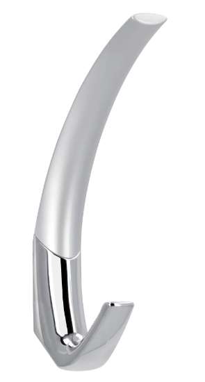 Afbeeldingen van Siro Kapstokhaak kunststof - boorafstand 19mm/L 160mm/H 90mm/B 24mm - aluminium/chroom 