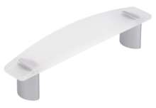 Afbeeldingen van Siro Meubelgreep kunststof - boorafstand 96mm/L 123mm/H 28mm/B 26mm - naturel/aluminium 