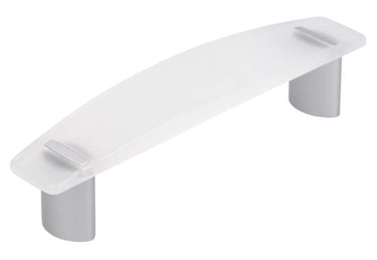 Afbeeldingen van Siro Meubelgreep kunststof - boorafstand 96mm/L 123mm/H 28mm/B 26mm - naturel/aluminium 