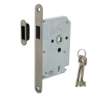 Afbeeldingen van INTERSTEEL Woningbouw magneet slot, voorplaat afgerond rvs, 20x175, doorn 50mm incl. sluitplaat/kom 9570
