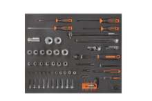 Afbeeldingen van Bahco foam 3/3 Doppen 1/4" 1/2" Schroevendraaiers Gleuf en Phillips 77 Delig