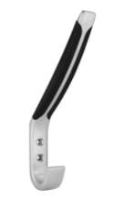 Afbeeldingen van Siro Kapstokhaak metaal - boorafstand 16mm/L 163mm/H 99mm/B 20mm - chroom mat/zwart 