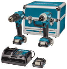 Afbeeldingen van Makita Combiset Boren en schroeven CLX228SAX2 - 12V Max 2x 2,0Ah Accu - Inclusief lader en accessoires in koffer