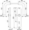 Afbeeldingen van Hoppe Binnendeurgarnituur op schild Bonn E150Z/302 - SL56 - RVS Op=Op