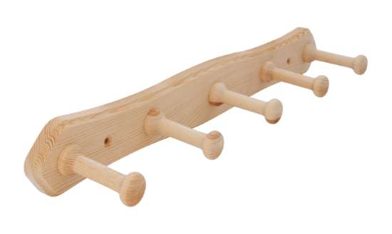 Afbeeldingen van Siro Haaklijst hout - boorafstand 312mm/L 460mm/H 77mm/B 60mm grenen 