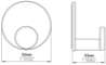 Afbeeldingen van Siro Haak metaal - zelfklevend L 50mm/H 33mm/B 50mm chroom glanzend 