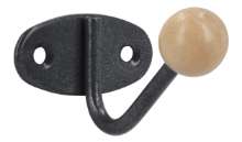 Afbeeldingen van Siro Kapstokhaak metaal - boorafstand 32mm/L 40mm/H 56mm/B 50mm - grijs/esdoorn 