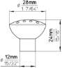 Afbeeldingen van Siro Meubelknop metaal - L 28mm/H 24mm/B 28mm chroom glanzend 