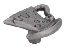 Afbeeldingen van Siro Meubelknop metaal - L 42mm/H 21mm/B 39mm - tin 