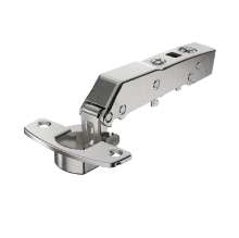 Afbeeldingen van Hettich Sensys hoekscharnier W45 zonder geïntegreerde demping (Sensys 8639 W45), vernikkeld, opliggend, openingshoek 95°, TH-boorbeeld 52 x 5,5 mm, voor schroefbevestiging (-)