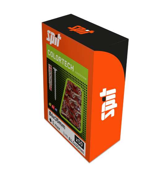 Afbeeldingen van Spit Universeel plug met schroef Colortech - 6x35mm - 50 stuks in doos 