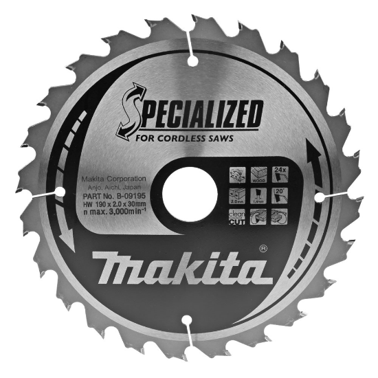 Afbeeldingen van Makita Zaagb Hout 190X30X2.0 20G 24T B-09195