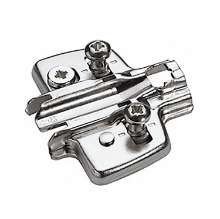 Afbeeldingen van Hettich Kruismontageplaat met directe hoogteverstelling, vernikkeld, Rijboring 37 x 32 mm, met euroschroeven (voor boringen ø 5 x 12 mm), dikte 1,5 mm
