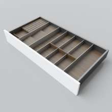 Afbeeldingen van Blum Bestekindeling voor messen en foliehouder Legrabox - corpusbreedte 850-1050 diepte 450mm - notenhout/aluminium OL.NA4590S3BEST