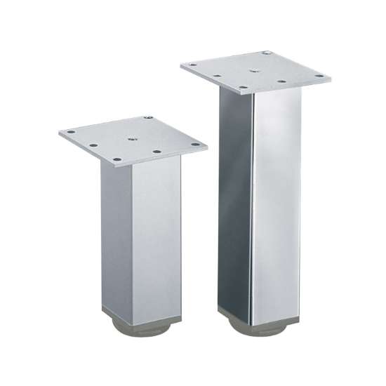 Afbeeldingen van Hettich Meubelvoet Lano SQ 46, 100 mm zilver geëloxeerd