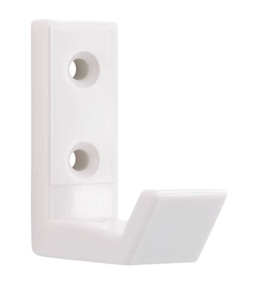 Afbeeldingen van Siro Kapstokhaak kunststof - boorafstand 19,5mm/L 51mm/H 58mm/B 18mm wit 