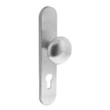 Afbeeldingen van INTERSTEEL Knop Paddenstoel op schild met nok profielcilindergat 72 mm rvs geborsteld 2697