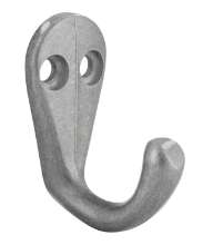 Afbeeldingen van Siro Kapstokhaak metaal - boorafstand 10mm/L 41mm/H 33mm/B 20mm - gepolijst aluminium 