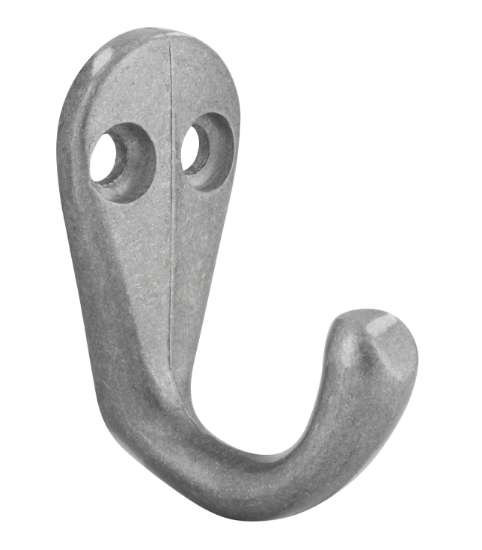 Afbeeldingen van Siro Kapstokhaak metaal - boorafstand 10mm/L 41mm/H 33mm/B 20mm - gepolijst aluminium 