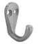 Afbeeldingen van Siro Kapstokhaak metaal - boorafstand 10mm/L 41mm/H 33mm/B 20mm - gepolijst aluminium 
