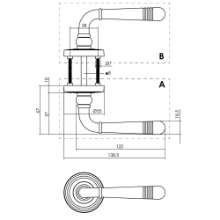 Afbeeldingen van INTERSTEEL Gatdeel links 1725 Emily op rond rozet 7mm nokken chroom nikkel mat 1725