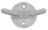 Afbeeldingen van Siro Kapstokhaak metaal - boorafstand 28mm/L 42mm/H 55mm/B 64mm RVS 