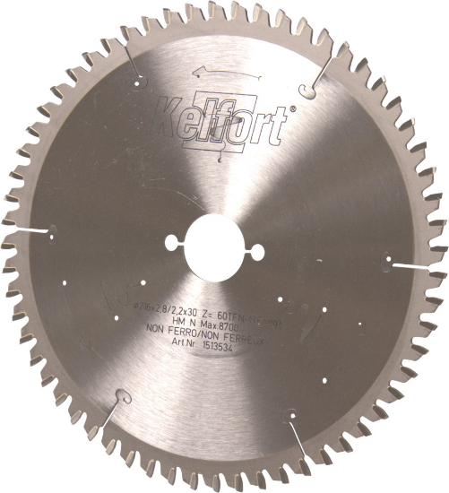 Afbeeldingen van Kelfort Cirkelzaagblad - 216x2.8x30mm 60Tands - HM TFN-T vertanding 