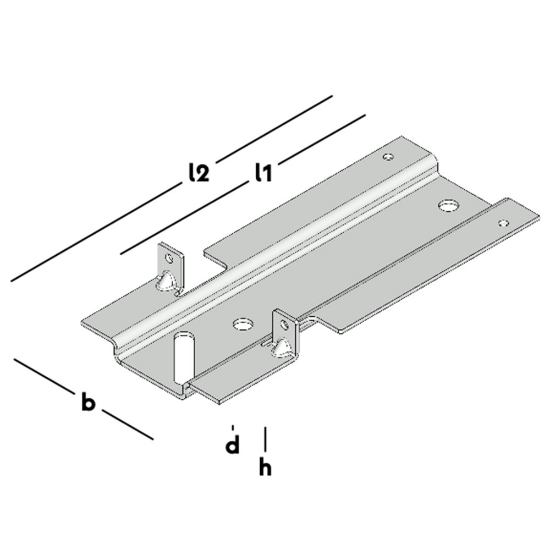 Afbeeldingen van GB vloer HSB-strip met lip - 220/293mm 111x3mm - sendzimir verzinkt