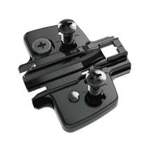 Afbeeldingen van Hettich Kruismontageplaat met directe hoogteverstelling, in obsidiaanzwart, Rijboring 37 x 32 mm, met euroschroeven (voor boringen ø 5 x 12 mm), dikte 1,5 mm