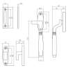 Afbeeldingen van INTERSTEEL Raamsluiting Ton links chroom / ebbenhout 5614