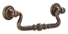 Afbeeldingen van Siro Hangende handgreep metaal - boorafstand 96mm/L 118mm/H 20mm/B 40mm - antiek messing 