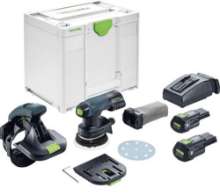 Afbeeldingen van Festool accu-kantenschuurmachine ES-ETSC 125 3,0 I-Plus - 18V 2x 3.0Ah Li-on accu - inclusief snellader en adapterplug in Systainer 
