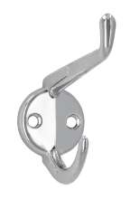 Afbeeldingen van Siro Kapstokhaak metaal - boorafstand 19mm/L 72mm/H 75mm/B 32mm chroom glanzend 