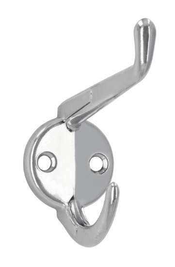 Afbeeldingen van Siro Kapstokhaak metaal - boorafstand 19mm/L 72mm/H 75mm/B 32mm chroom glanzend 