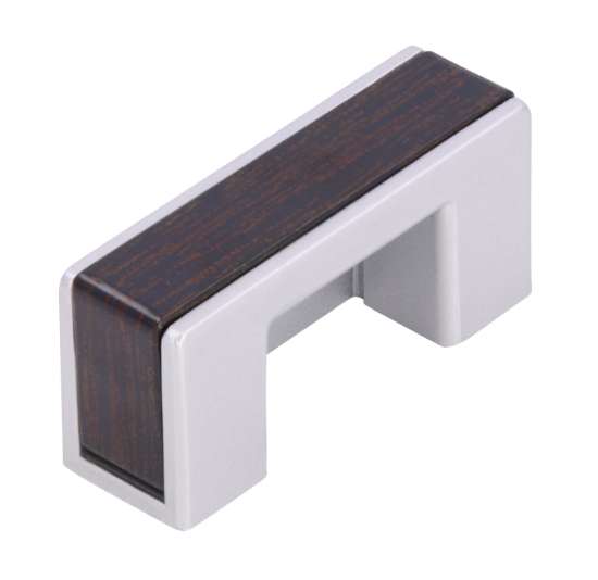 Afbeeldingen van Siro Meubelgreep kunststof - boorafstand 32mm/L 45mm/H 20mm/B 14mm aluminium/wenge 