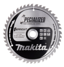 Afbeeldingen van Makita afkortzaag efficut HM - 190X20x1,85mm 45 Tands 10°- voor hout