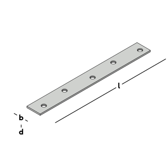 Afbeeldingen van GB Verbindingsplaat 165x20x2 Zink-Magnesium