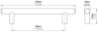 Afbeeldingen van Siro Meubelgreep metaal - boorafstand 96mm/L 135mm/H 27mm/B 10mm - RVS effect 