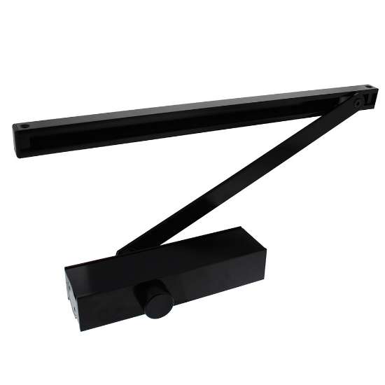 Afbeeldingen van INTERSTEEL Deurdranger met glijarm DR 124 207x55x40 mm zwart 4801