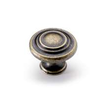 Afbeeldingen van Hettich Knop Essa, H 25 mm, ø 32 mm, messingkleurig antiek