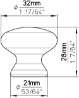 Afbeeldingen van Siro Meubelknop kunststof - L 32mm/H 28mm/B 32mm - aluminium 