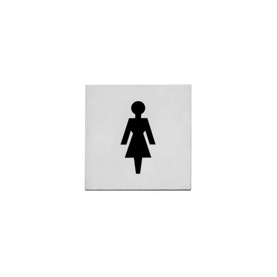 Afbeeldingen van INTERSTEEL Pictogram damestoilet zelfklevend vierkant rvs geborsteld 4601