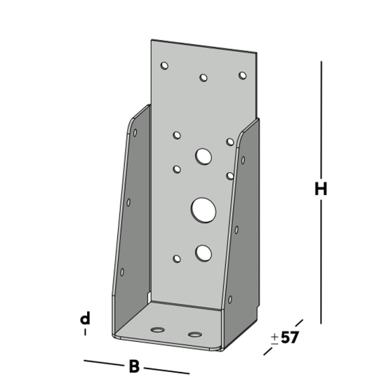 Afbeeldingen van GB Balkdrager GBS-ZL 59x146 1,5 Sendzimir Verzinkt